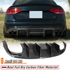 Carbon Fiber Rear Bumper Diffuser Lip Spoiler Fit For Audi S4 B8 Sedan 2008-2012