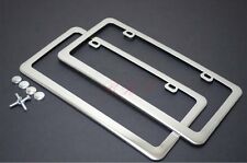 2 Pcs Heavy Stainless Steel Mirror Chrome License Plate Frame For Bmw Benz Volvo