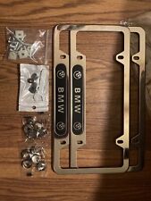 2 Pc. Bmw Silver Aluminum Alloy License Plate Holders With Hardware Logo