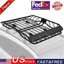 50x38 Extendable Roof Rack Steel Luggage Cargo Carrier Top Basket Suv Truck