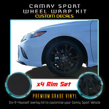 Fit 18-20 Camry 18 Sport Wheels Rim X4 Chrome Delete Blackout Kit - Matte Black